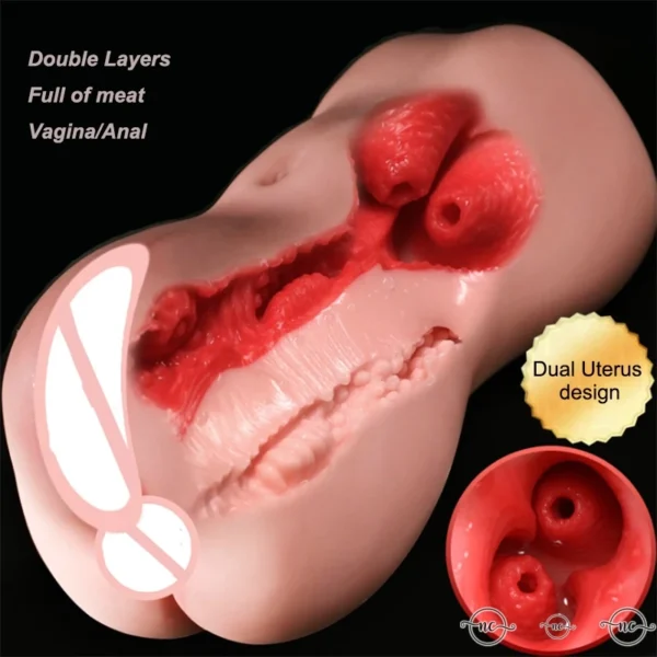Male Masturbator Cup 2 IN 1 Pocket Pussy Erotic Sex Tooys Artificial Anal Vagina 3D Realistic Vagina Silicone Adult Toys for Men - Image 5
